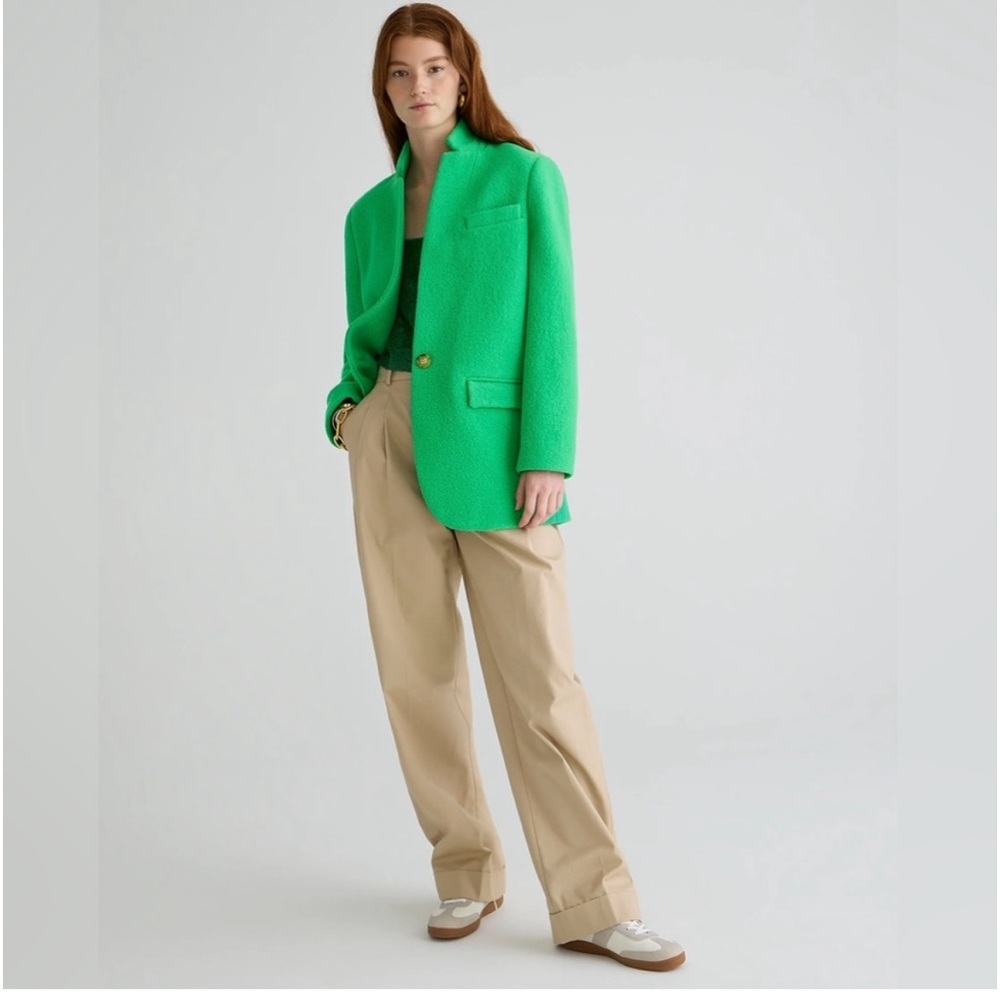 NWT J.Crew Leighton BlazerJacket in Italian Boiled Wool in Vintage Kelly 8 10 - Picture 3 of 16